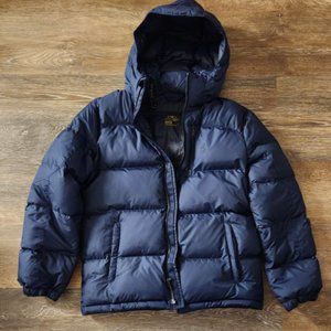 Polo Ralph Lauren's French navy Blue Puffer Kids Large Jacket W/ removable hood